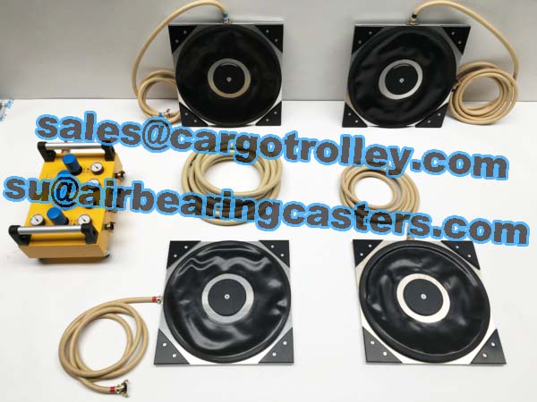 Modular air casters applied for moving massive loads from assembly to shipping