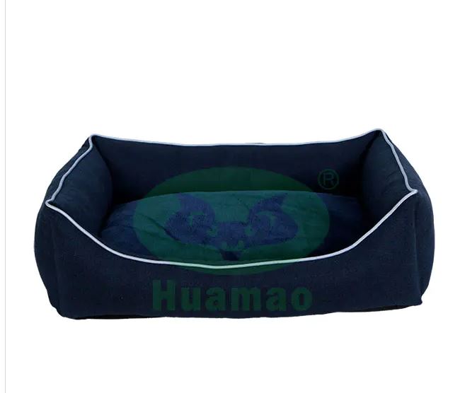 Dark Blue Rectangle Pet Bed Cushion