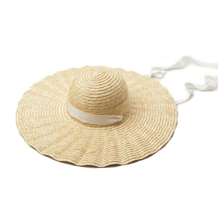RIDGED STRAW SUN HAT