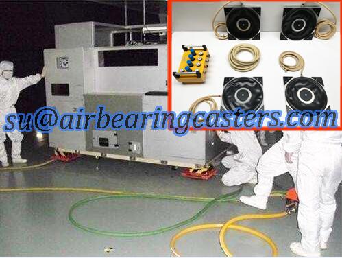 Air bearing casters to keep safety