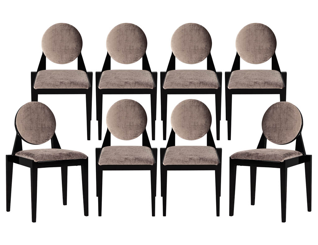 Set of 8 Custom Round Back Modern Arrondi Dining Chairs
