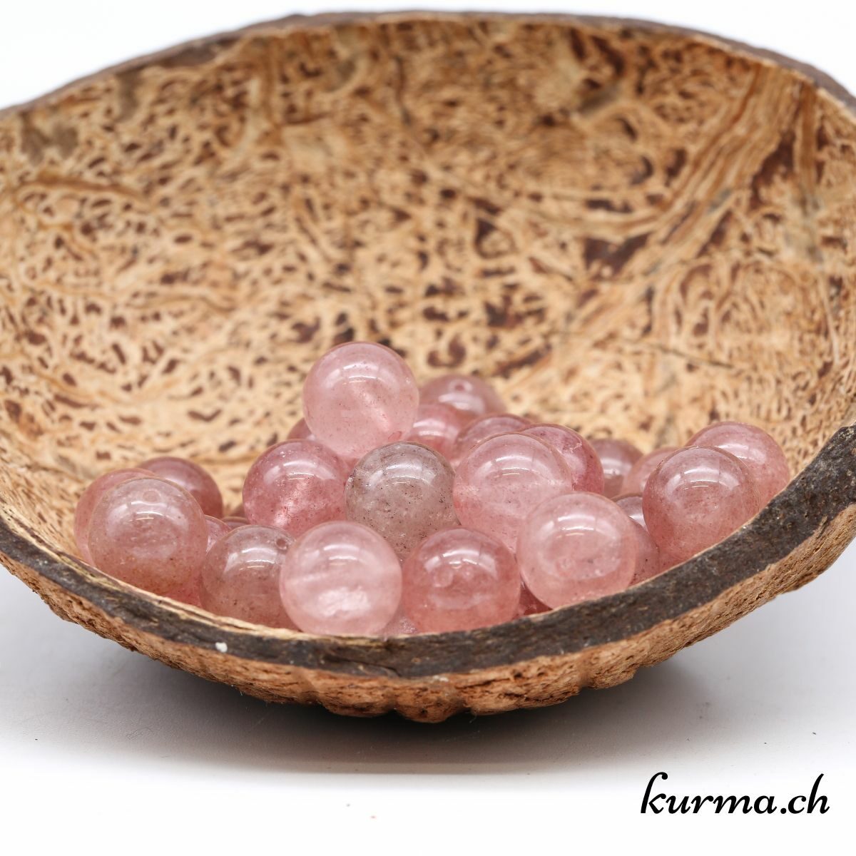 Strawberry Quartz - Lepidocrosite on Quartz - 10mm beads - n°9613