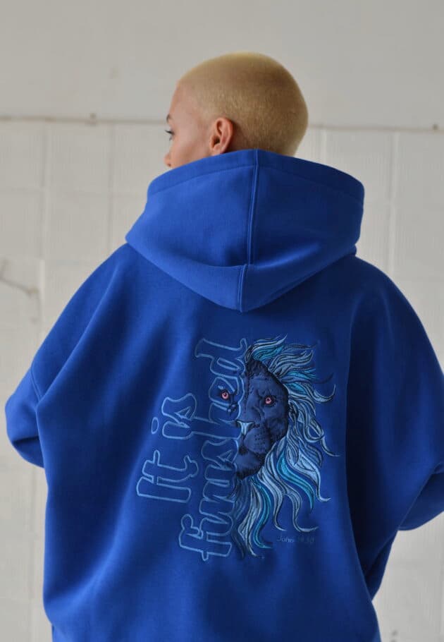 “It is Finished” Blue Hoodie