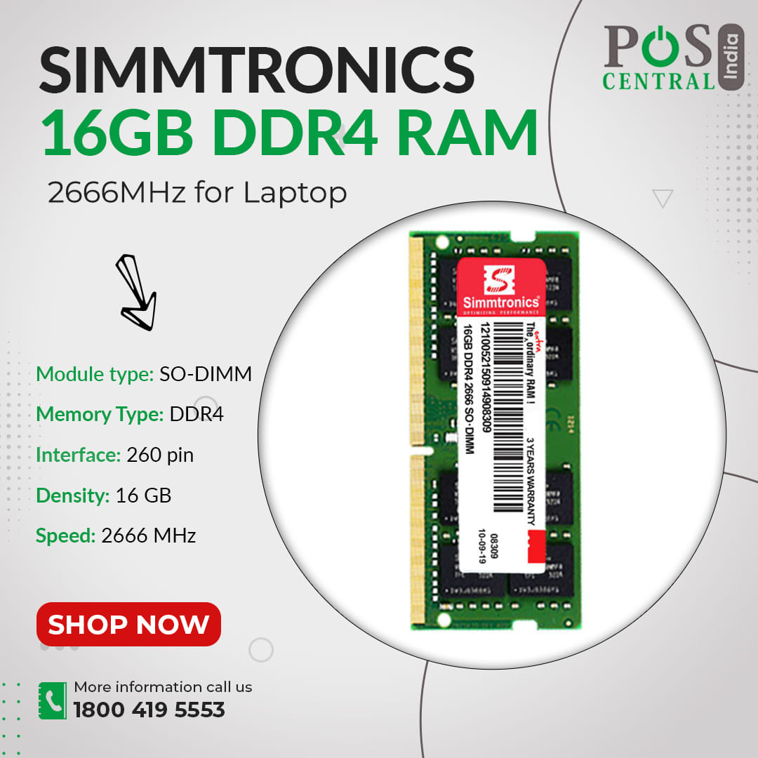 Simmtronics 16GB DDR4 RAM 2666MHz for Laptop