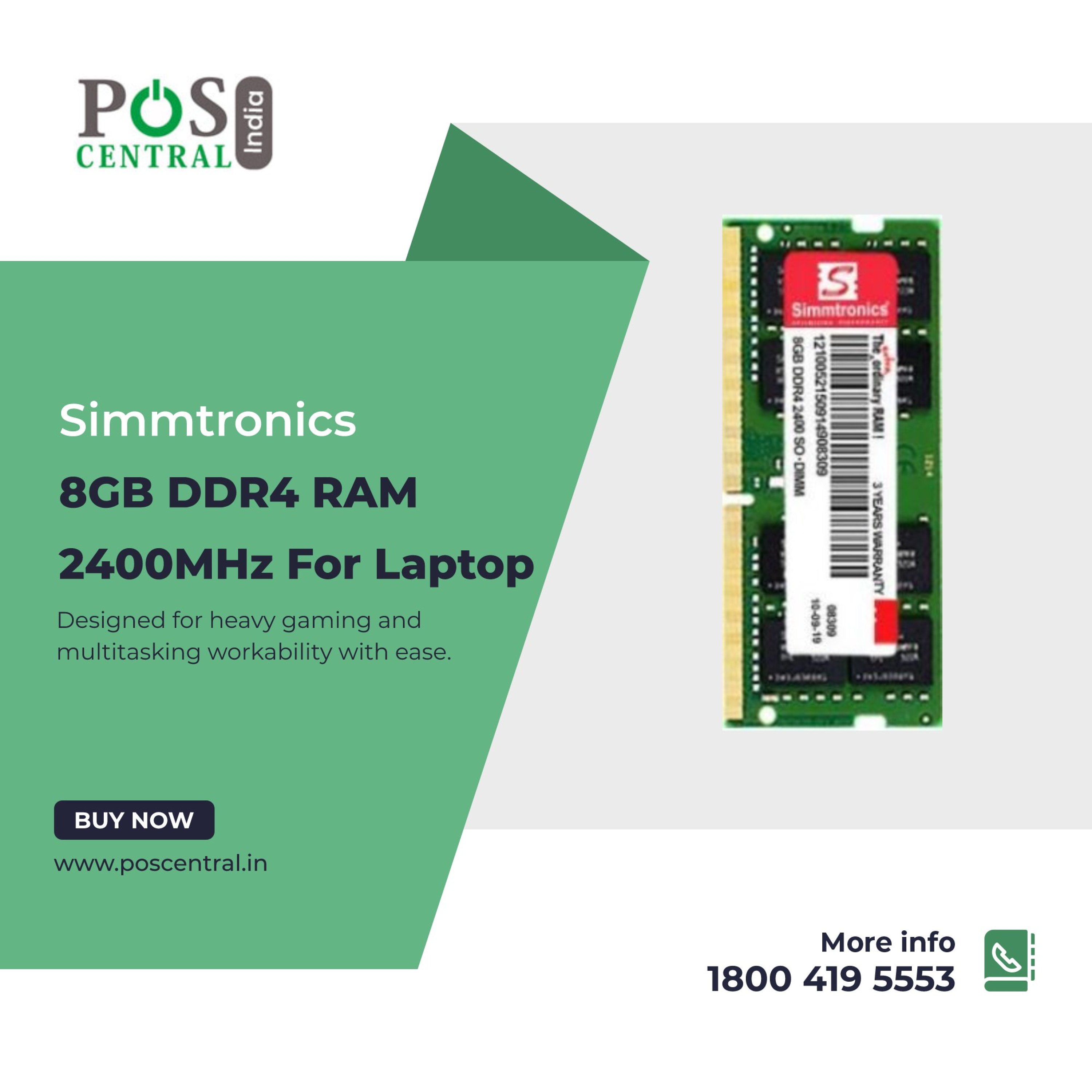 Buy Simmtronics 8GB DDR4 RAM 2400MHz for Laptop online in India