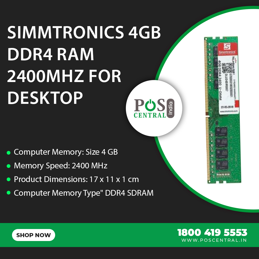 Buy Simmtronics 4GB DDR4 RAM 2400Mhz for Desktop online in India