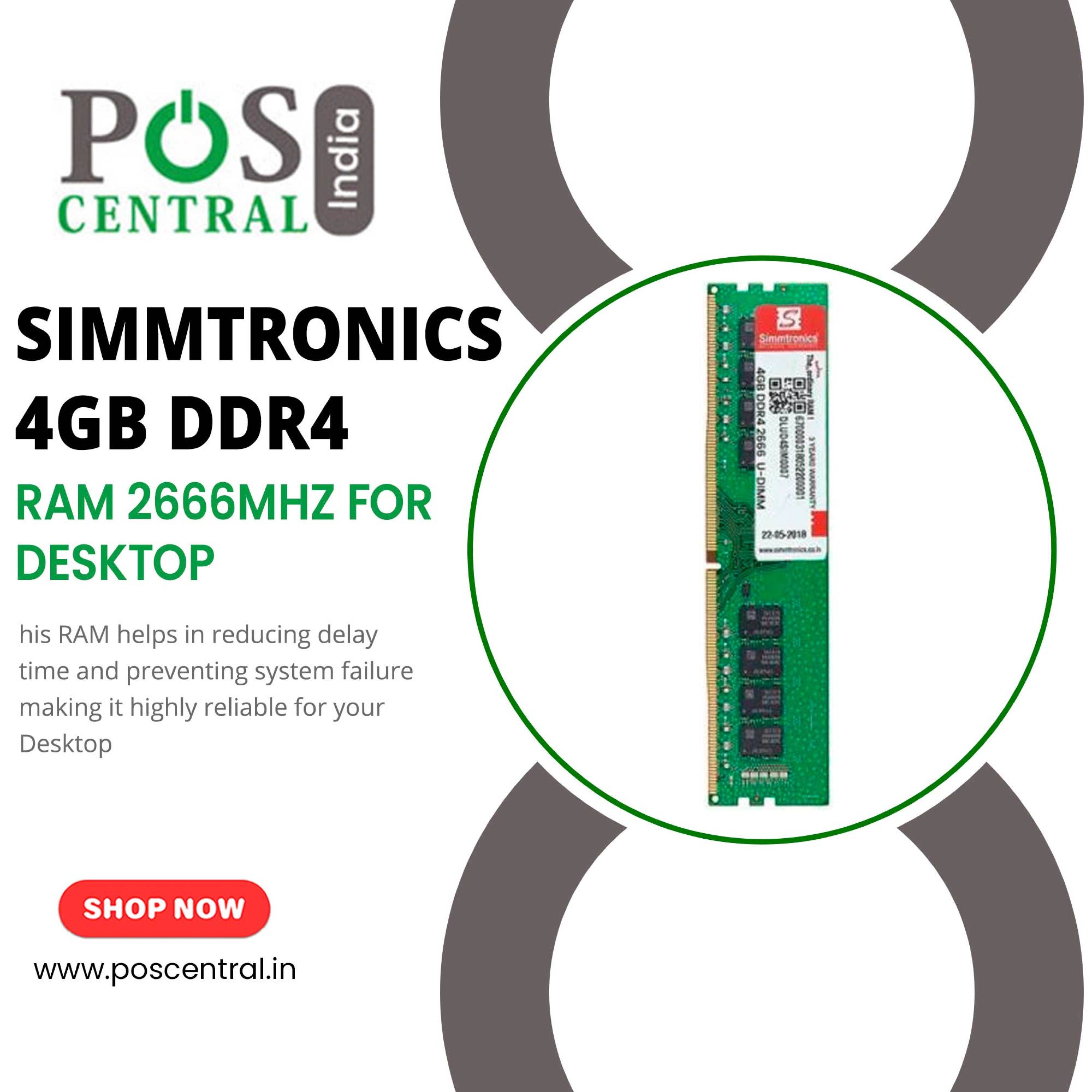 Buy Simmtronics 4GB DDR4 RAM 2666Mhz for Desktop at affordable prices