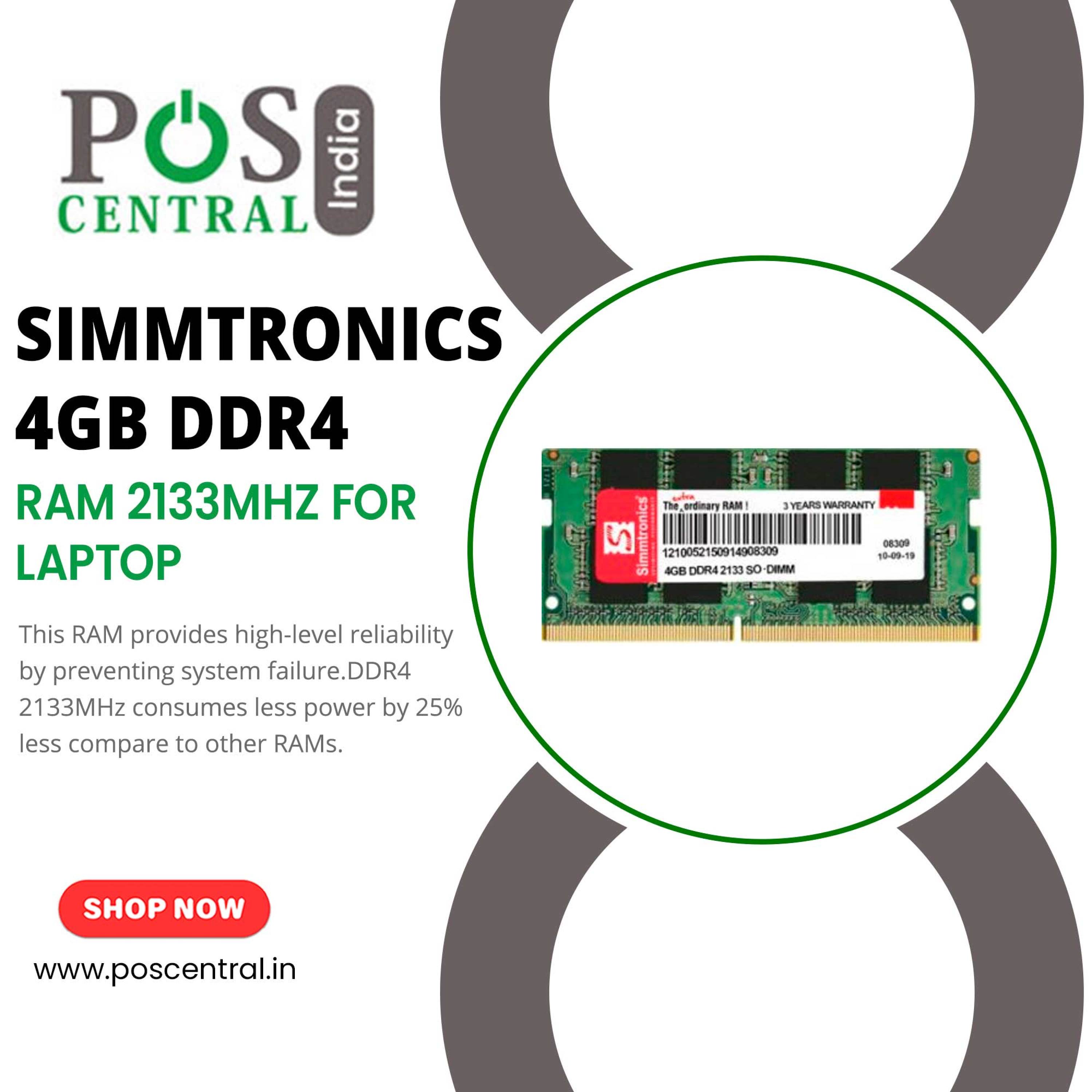 Get Simmtronics 4GB DDR4 RAM 2133MHz for Laptop at Discounted prices
