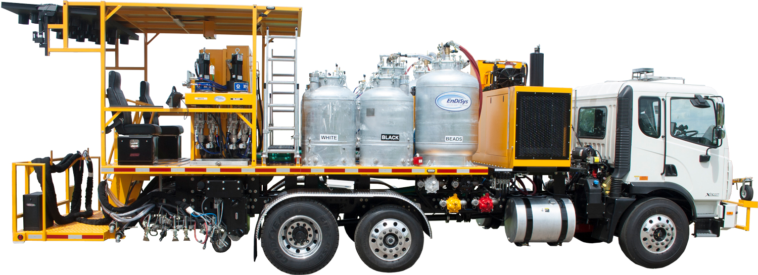 Plural Component Pavement Marking Long Line Striping Truck