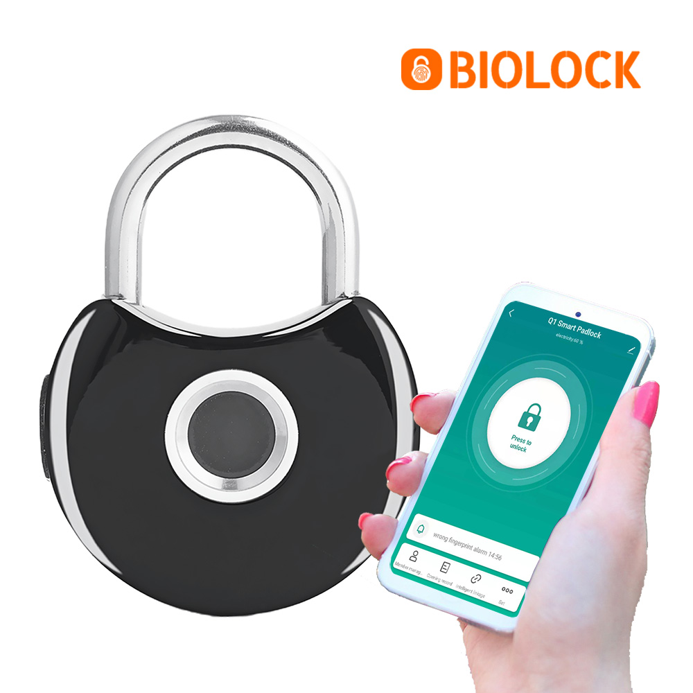 Q1 Tuya Smart Padlock (Bluetooth + Fingerprint)  Powered by Tuya, work with Tuya Smart iOS / Android APP.